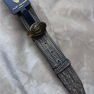 Kurt Geiger Black and Gold Textured Belt